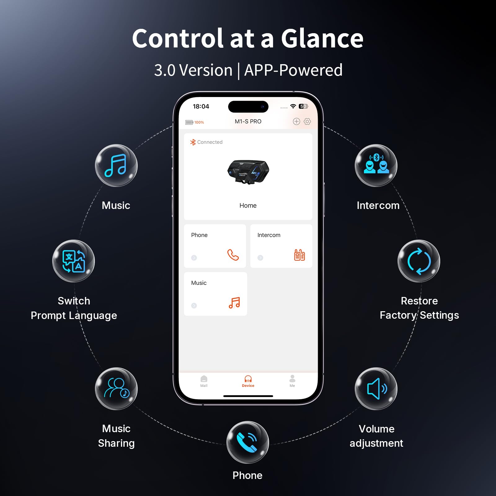 Amazon.com: Fodsports Motorcycle Bluetooth Intercom, Music Sharing